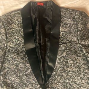 Grey & Black Linea Uomo Paisley Suit Jacket / Blazer